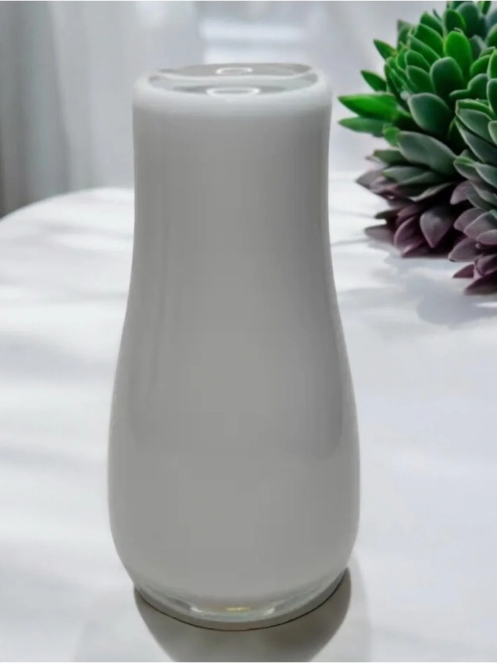 Crate and Barrel white cloud glass vase